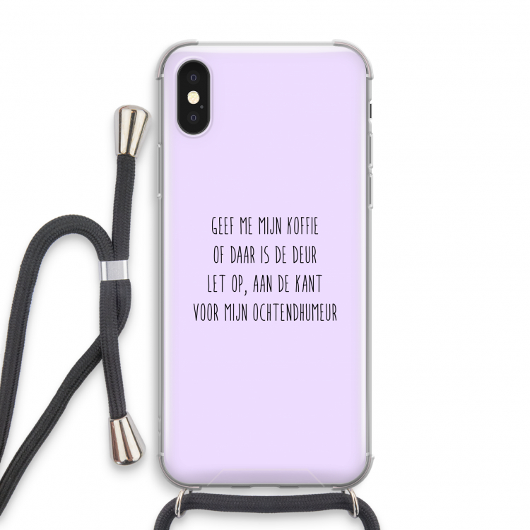 Ochtendhumeur: iPhone X Transparant Hoesje met koord