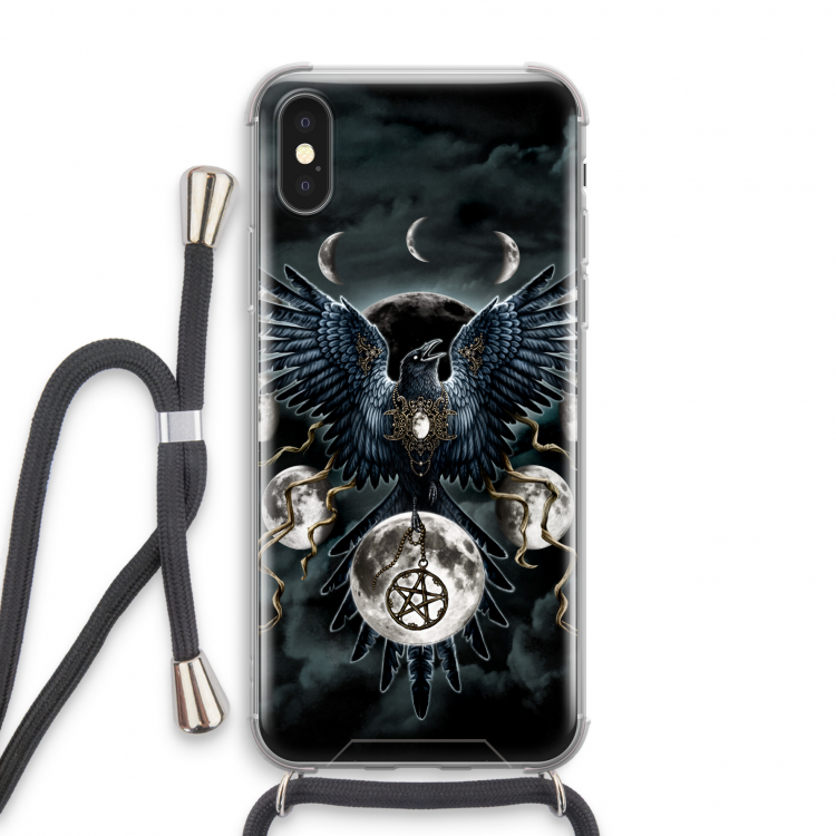 Sinister Wings: iPhone X Transparant Hoesje met koord
