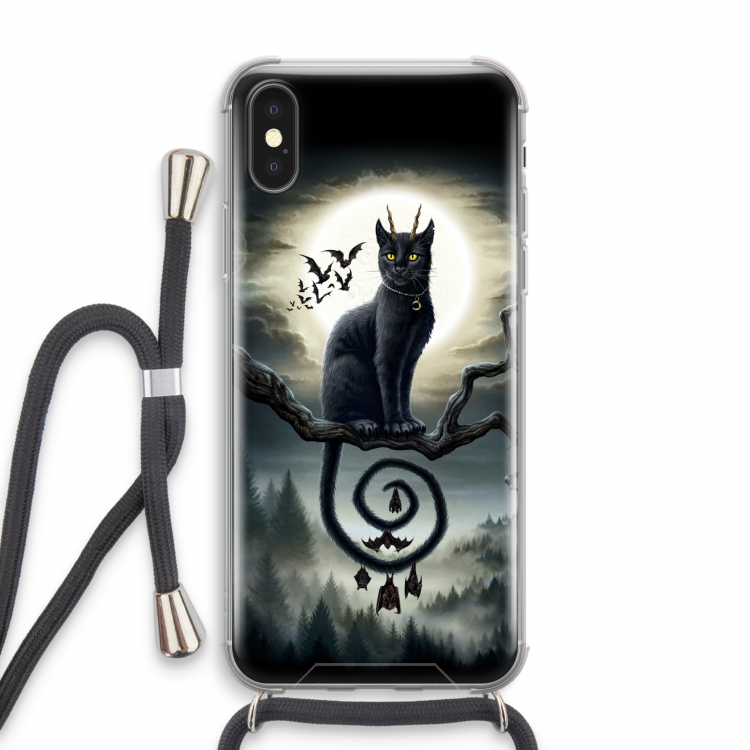 Moonlight Companions: iPhone X Transparant Hoesje met koord