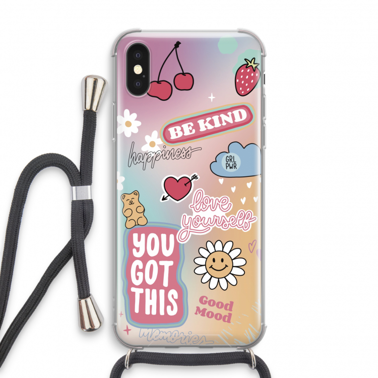 Positivity: iPhone X Transparant Hoesje met koord