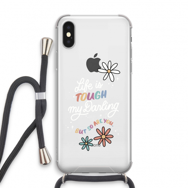 Tough Life: iPhone X Transparant Hoesje met koord