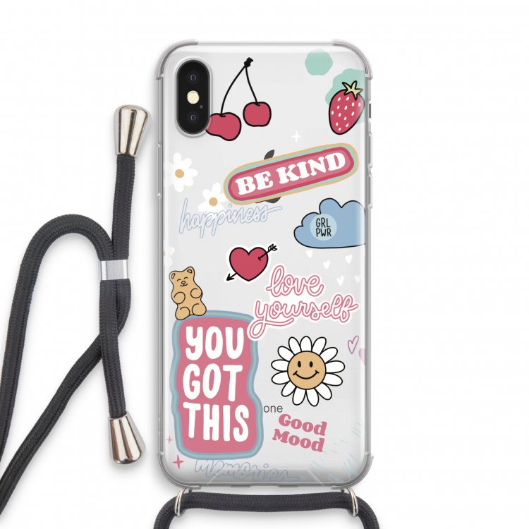 Positivity: iPhone X Transparant Hoesje met koord