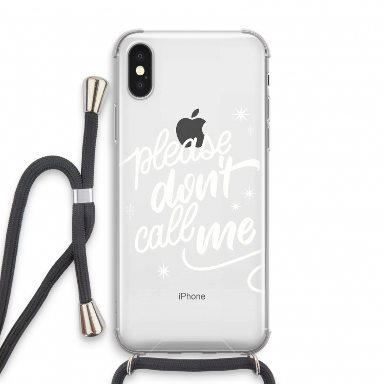 Don't call: iPhone X Transparant Hoesje met koord
