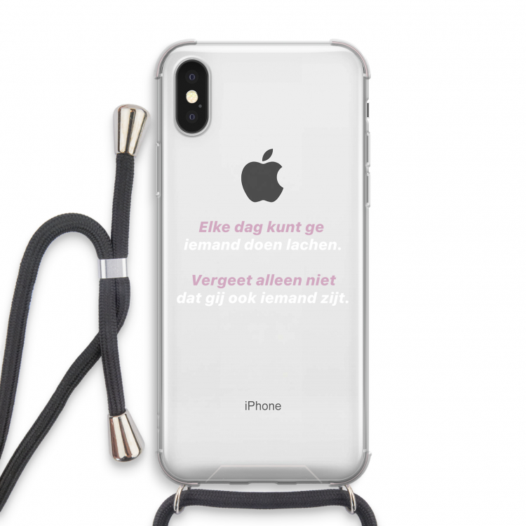 gij zijt ook iemand: iPhone XS Transparant Hoesje met koord