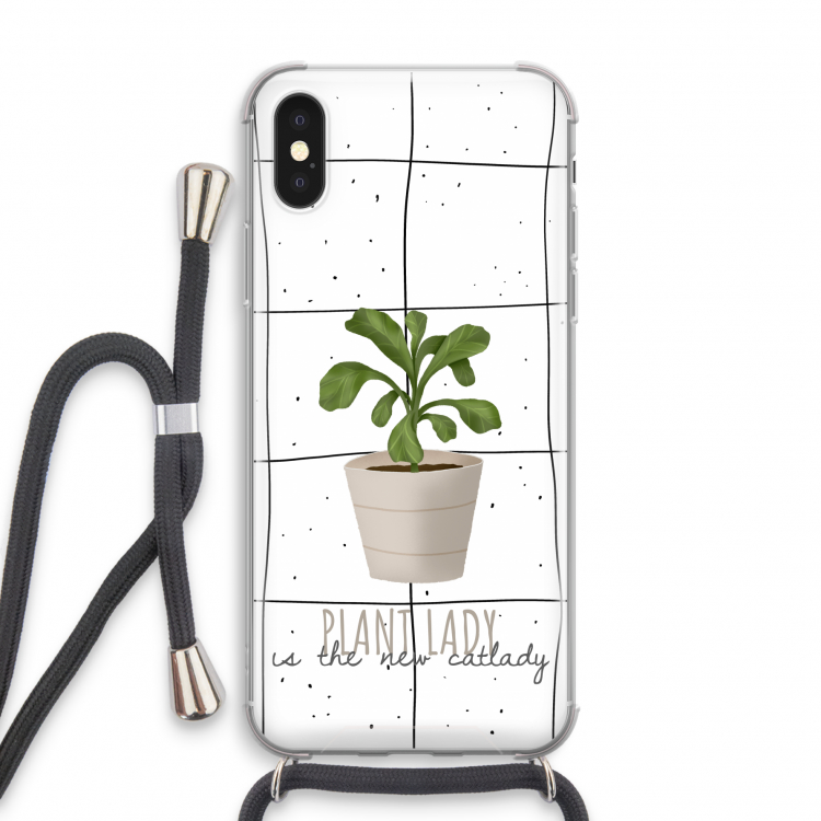 Kamerplant op vensterruit: iPhone XS Transparant Hoesje met koord