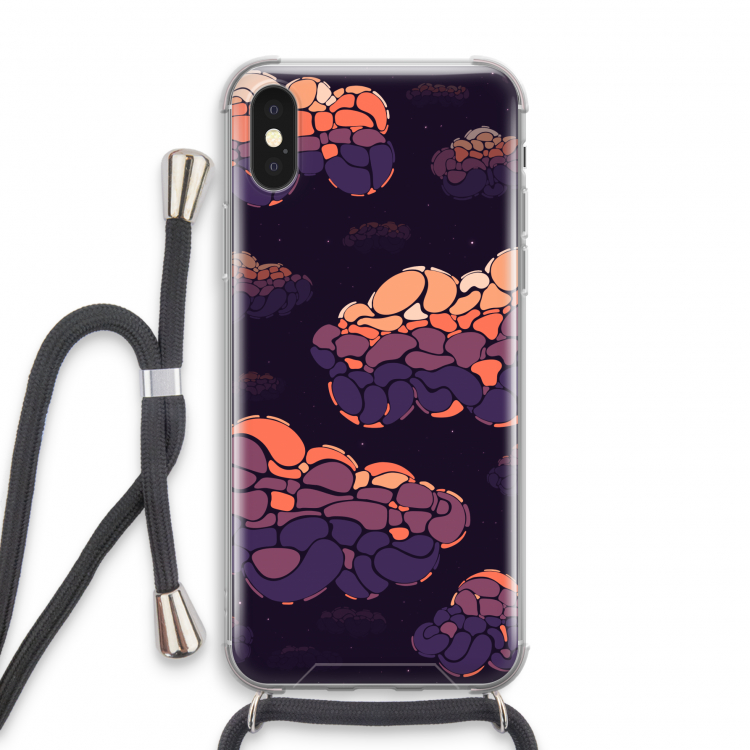 Patroon Wolken: iPhone XS Transparant Hoesje met koord
