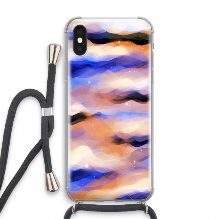 Donkere Wolken: iPhone XS Transparant Hoesje met koord