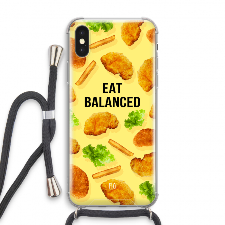 Eat Balanced: iPhone XS Transparant Hoesje met koord