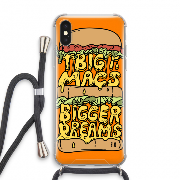 Big Macs Bigger Dreams: iPhone XS Transparant Hoesje met koord