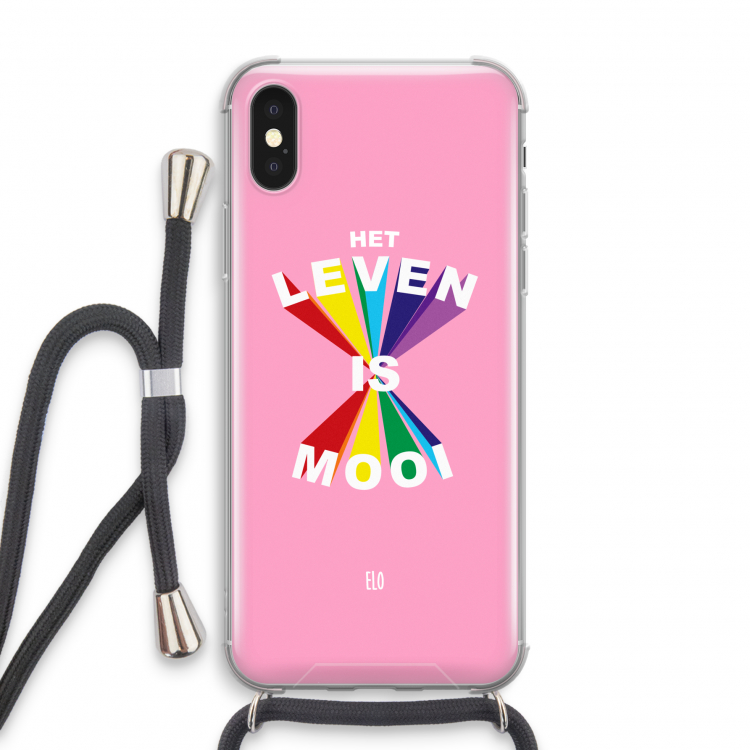 Het Leven Is Mooi: iPhone XS Transparant Hoesje met koord