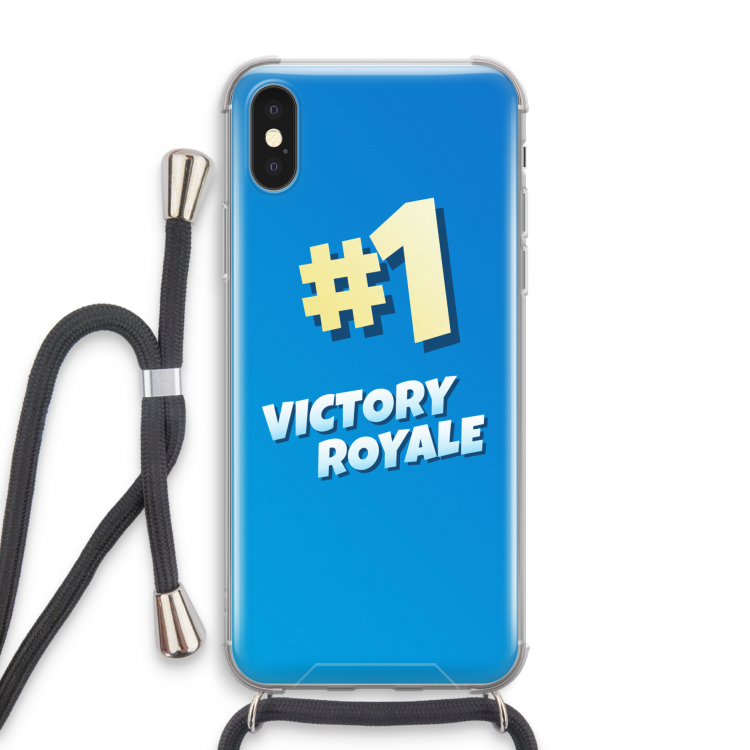 Victory Royale: iPhone XS Transparant Hoesje met koord