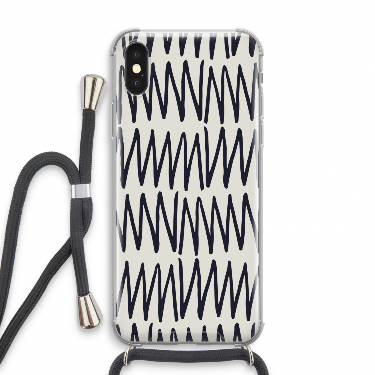 Marrakech Zigzag: iPhone XS Transparant Hoesje met koord