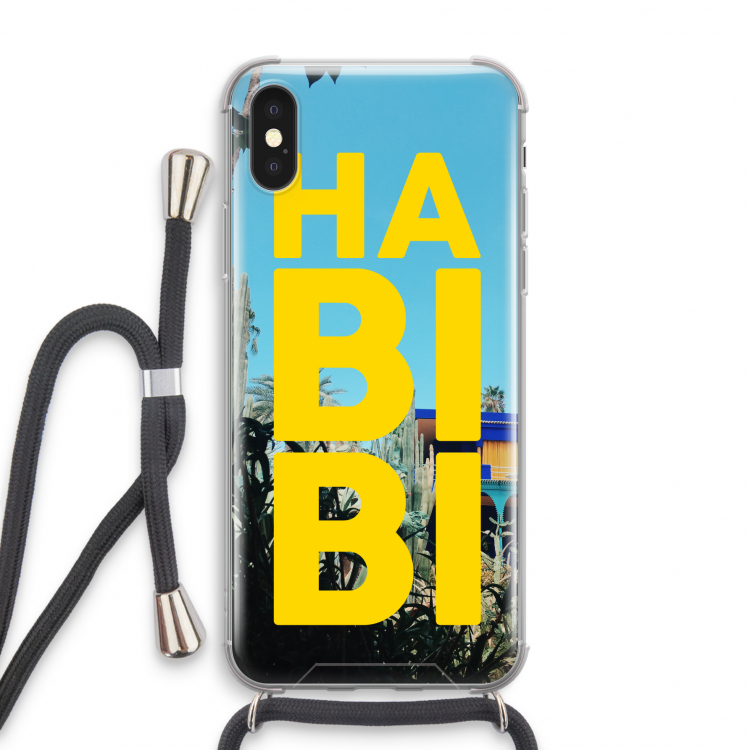 Habibi Majorelle : iPhone XS Transparant Hoesje met koord
