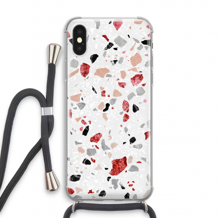Terrazzo N°12: iPhone XS Transparant Hoesje met koord