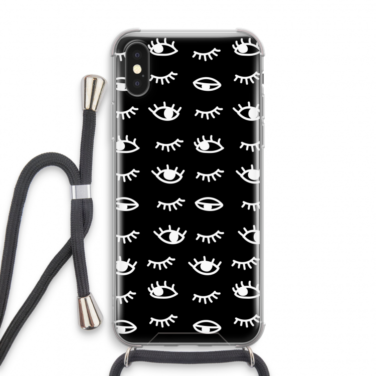 Eye pattern #3: iPhone XS Transparant Hoesje met koord