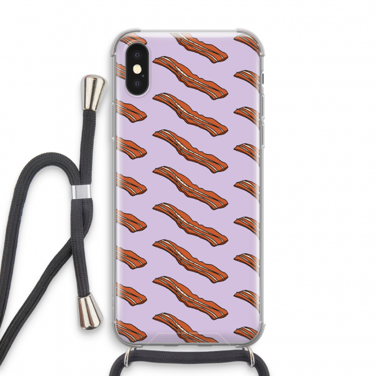 Bacon to my eggs #2: iPhone XS Transparant Hoesje met koord