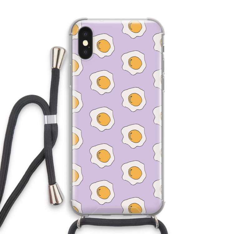 Bacon to my eggs #1: iPhone XS Transparant Hoesje met koord