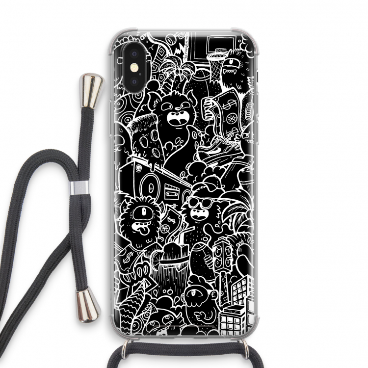 Vexx Black City : iPhone XS Transparant Hoesje met koord