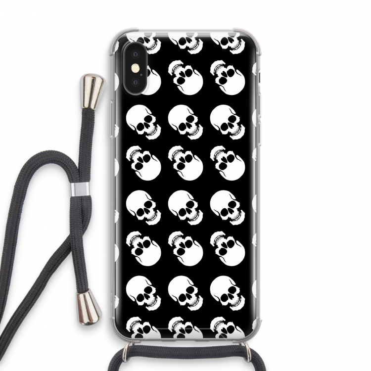 Musketon Skulls: iPhone XS Transparant Hoesje met koord