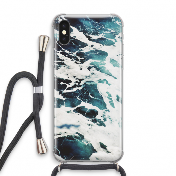 Golven: iPhone XS Transparant Hoesje met koord