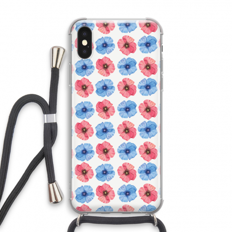 Klaproosjes: iPhone XS Transparant Hoesje met koord