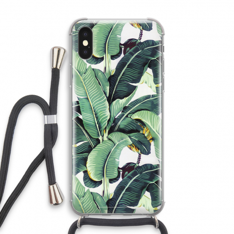 Bananenbladeren: iPhone XS Transparant Hoesje met koord