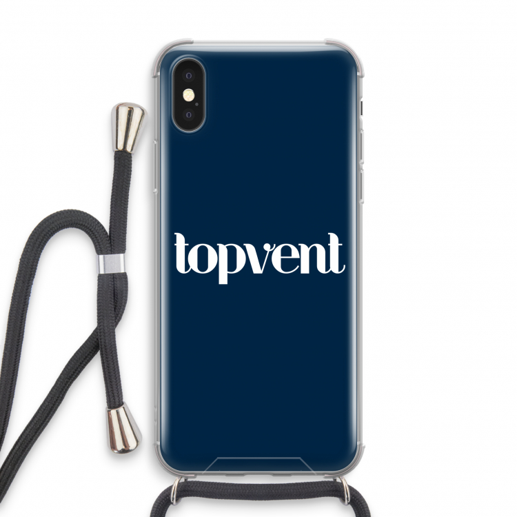 Topvent Navy: iPhone XS Transparant Hoesje met koord
