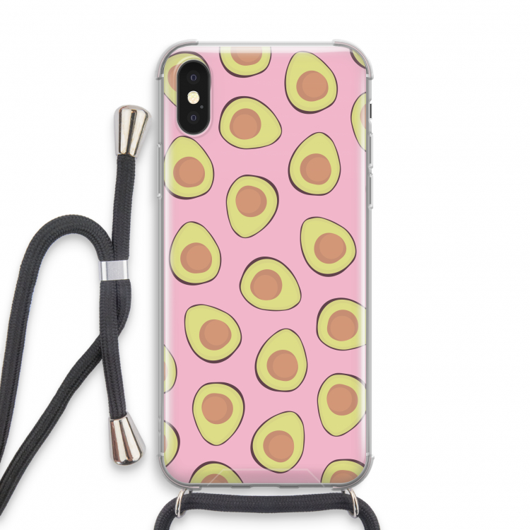 Dancing avocados: iPhone XS Transparant Hoesje met koord
