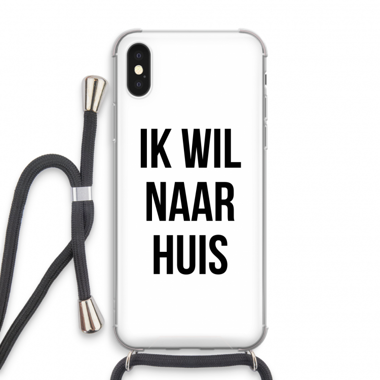 Ik wil naar huis: iPhone XS Transparant Hoesje met koord