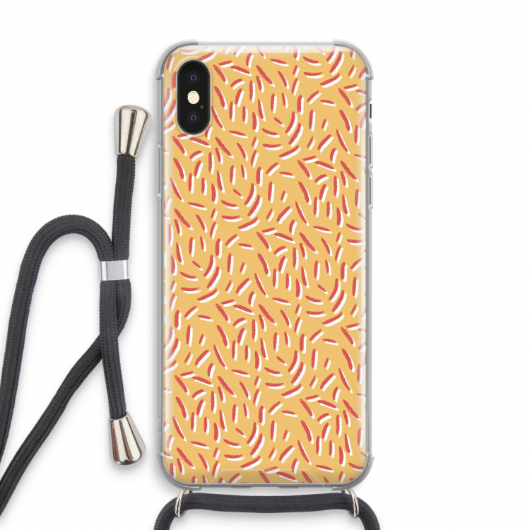 Camouflage: iPhone XS Transparant Hoesje met koord