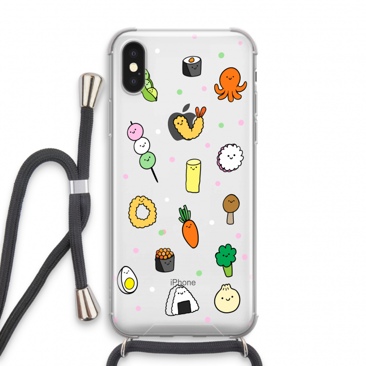 Happy bento friends: iPhone XS Transparant Hoesje met koord