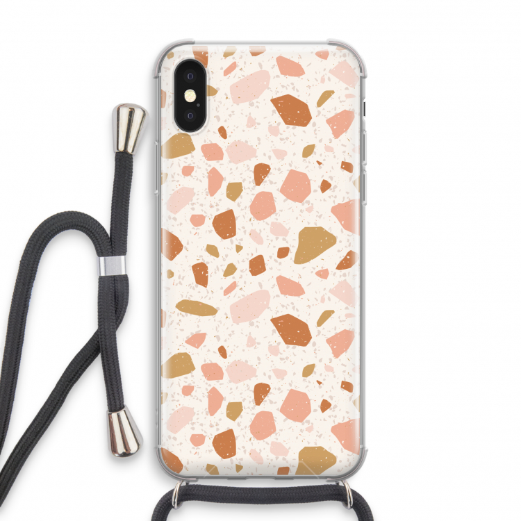 Terrazzo N°18: iPhone XS Transparant Hoesje met koord