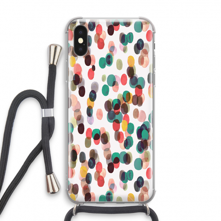 Tropical Dots: iPhone XS Transparant Hoesje met koord