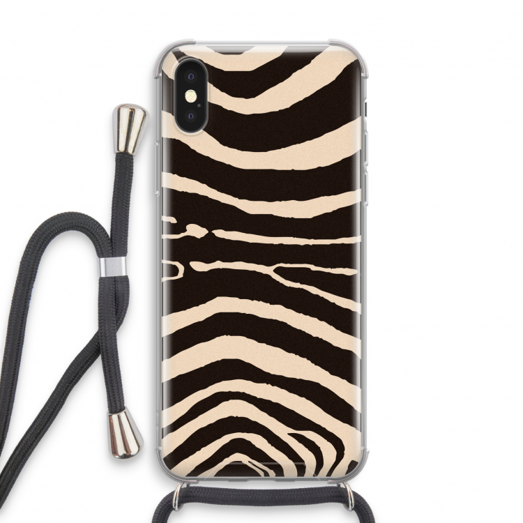 Arizona Zebra: iPhone XS Transparant Hoesje met koord