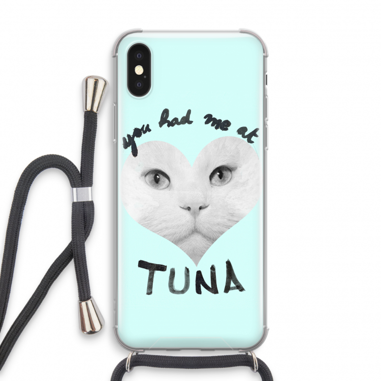 You had me at tuna: iPhone XS Transparant Hoesje met koord
