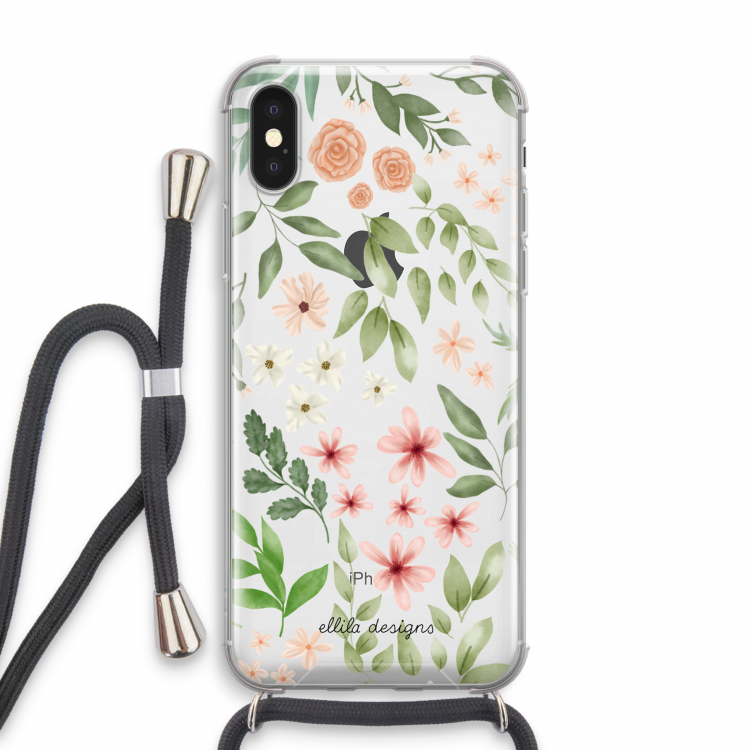 Botanical sweet flower heaven: iPhone XS Transparant Hoesje met koord
