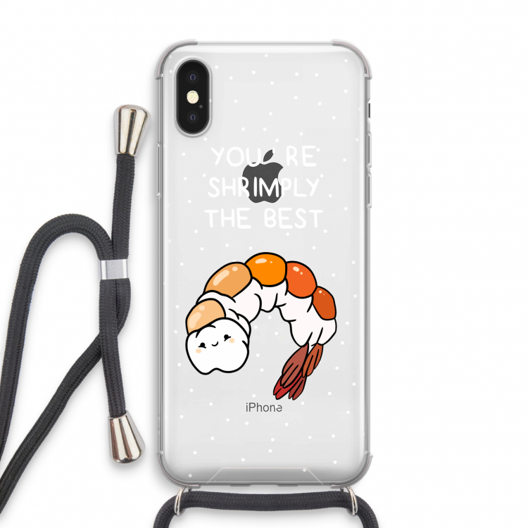 You're Shrimply The Best: iPhone XS Transparant Hoesje met koord