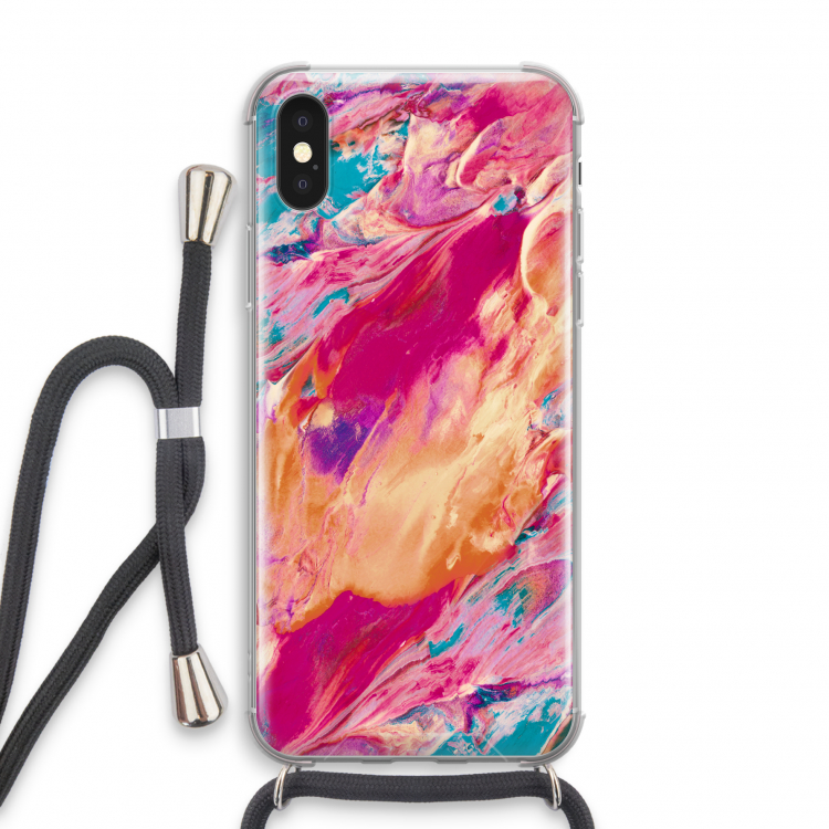 Pastel Echoes: iPhone XS Transparant Hoesje met koord