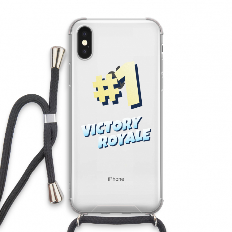 Victory Royale: iPhone XS Transparant Hoesje met koord