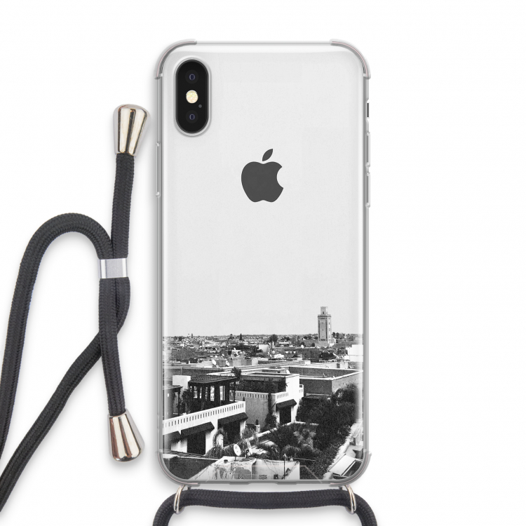 Marrakech Skyline : iPhone XS Transparant Hoesje met koord