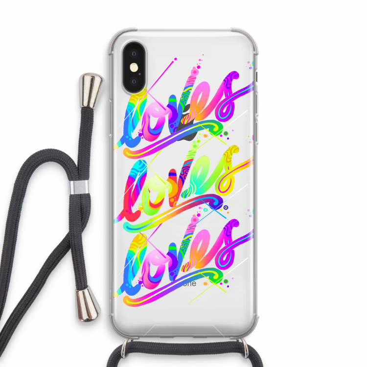 Loves: iPhone XS Transparant Hoesje met koord