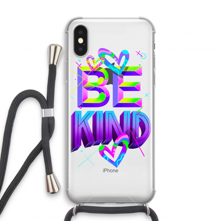 Be Kind: iPhone XS Transparant Hoesje met koord