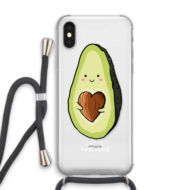 Avocuddle: iPhone XS Transparant Hoesje met koord