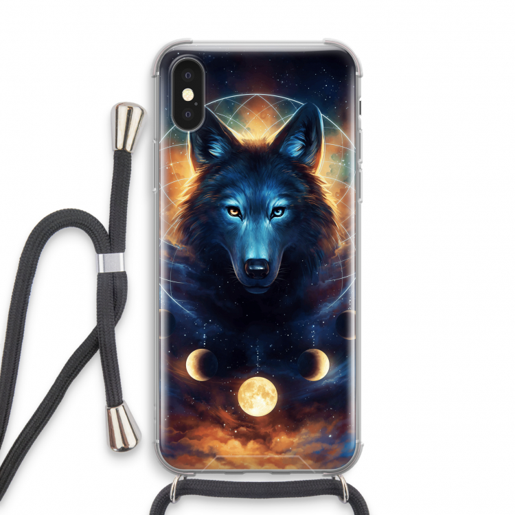 Wolf Dreamcatcher: iPhone XS Transparant Hoesje met koord