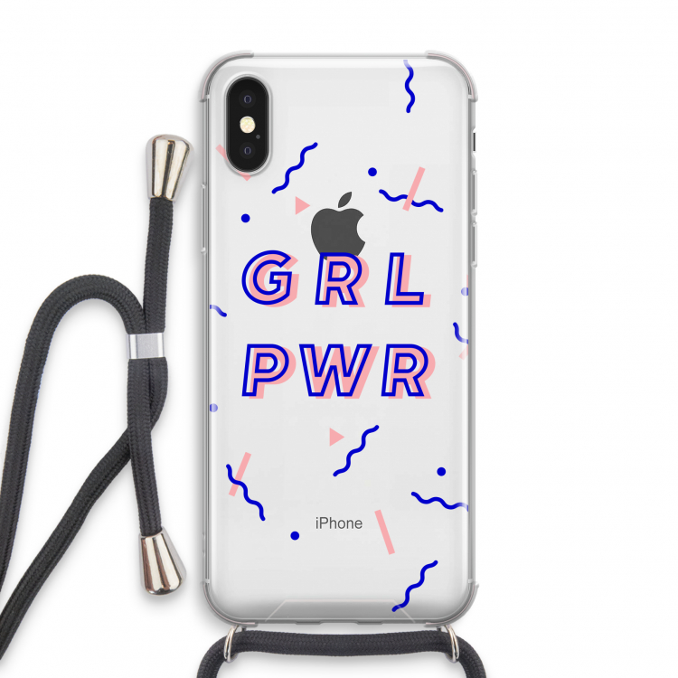 GRL PWR: iPhone XS Transparant Hoesje met koord