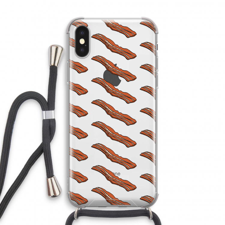 Bacon to my eggs #2: iPhone XS Transparant Hoesje met koord