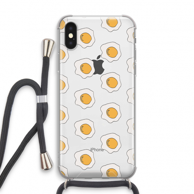 Bacon to my eggs #1: iPhone XS Transparant Hoesje met koord