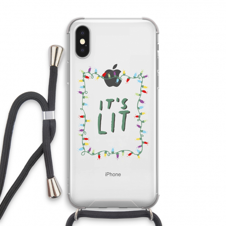 It's Lit: iPhone XS Transparant Hoesje met koord