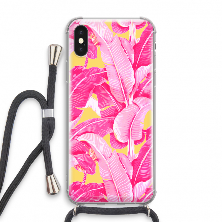 Pink Banana: iPhone XS Transparant Hoesje met koord