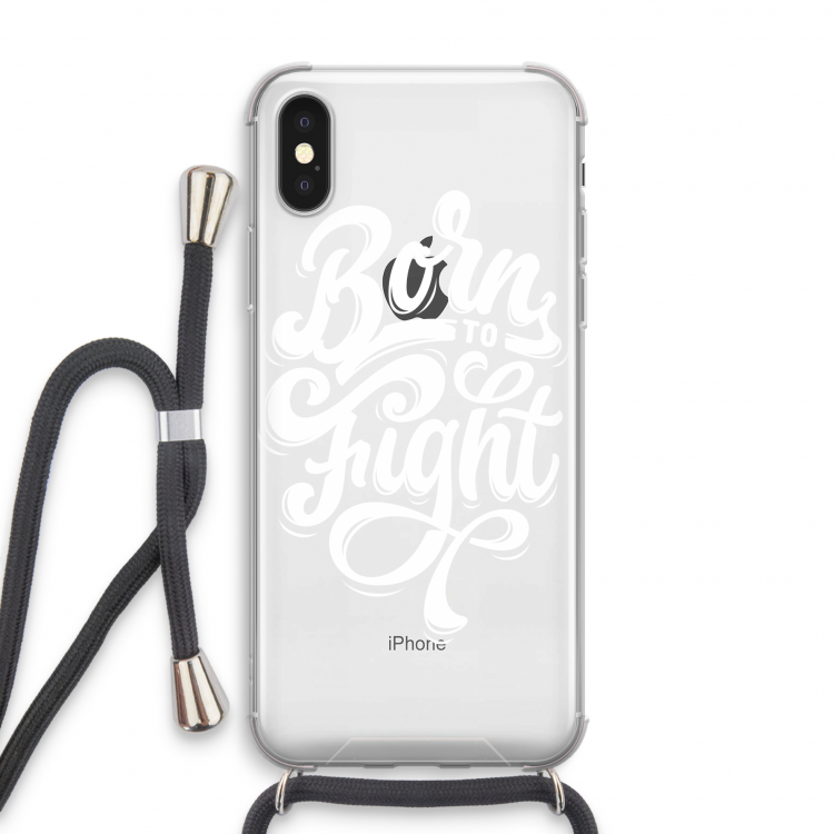 Born to Fight: iPhone XS Transparant Hoesje met koord
